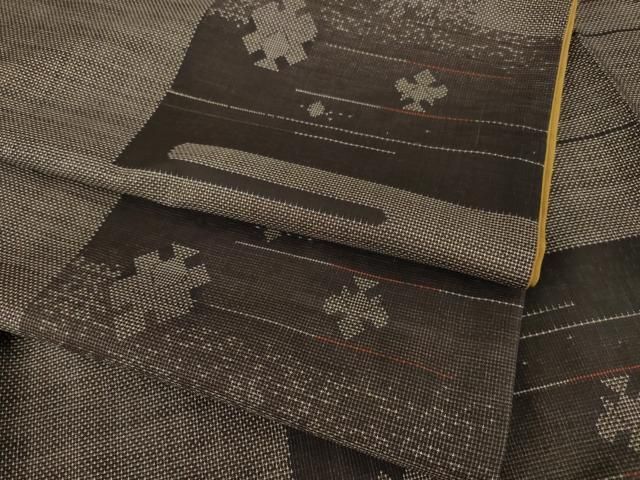 平和屋着物●本場大島紬 カタス7マルキ エ霞花文 正絹 ck