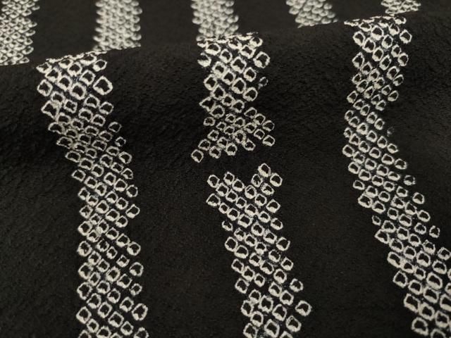 平和屋着物○上質な小紋 絞り 竹縞 黒地 正絹 逸品 AABE4450ck - メルカリ