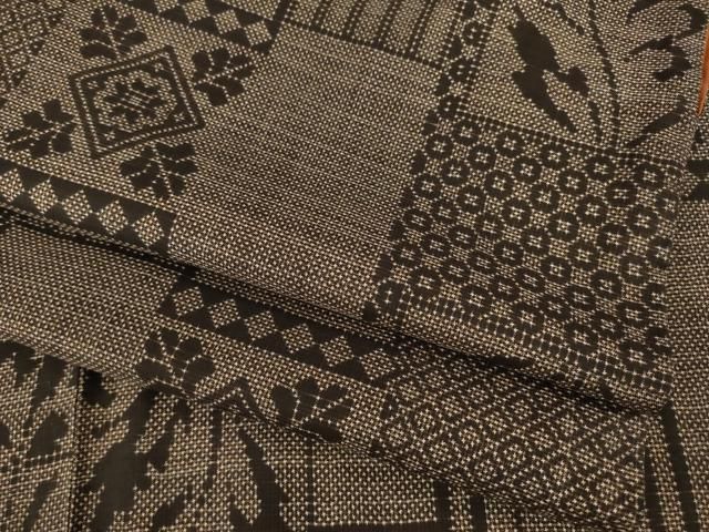 平和屋着物●本場大島紬 一元7マルキ 飾花文 正絹 ck