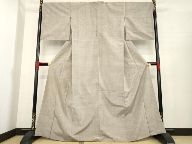 平和屋着物●上質な紬 格子 正絹 ck