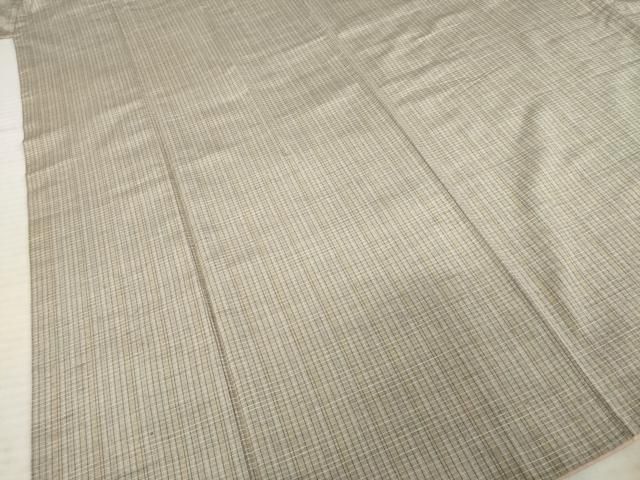  平和屋着物●上質な紬 格子 正絹 ck 紬 着物
