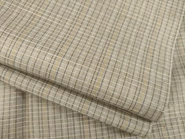 平和屋着物●上質な紬 格子 正絹 ck