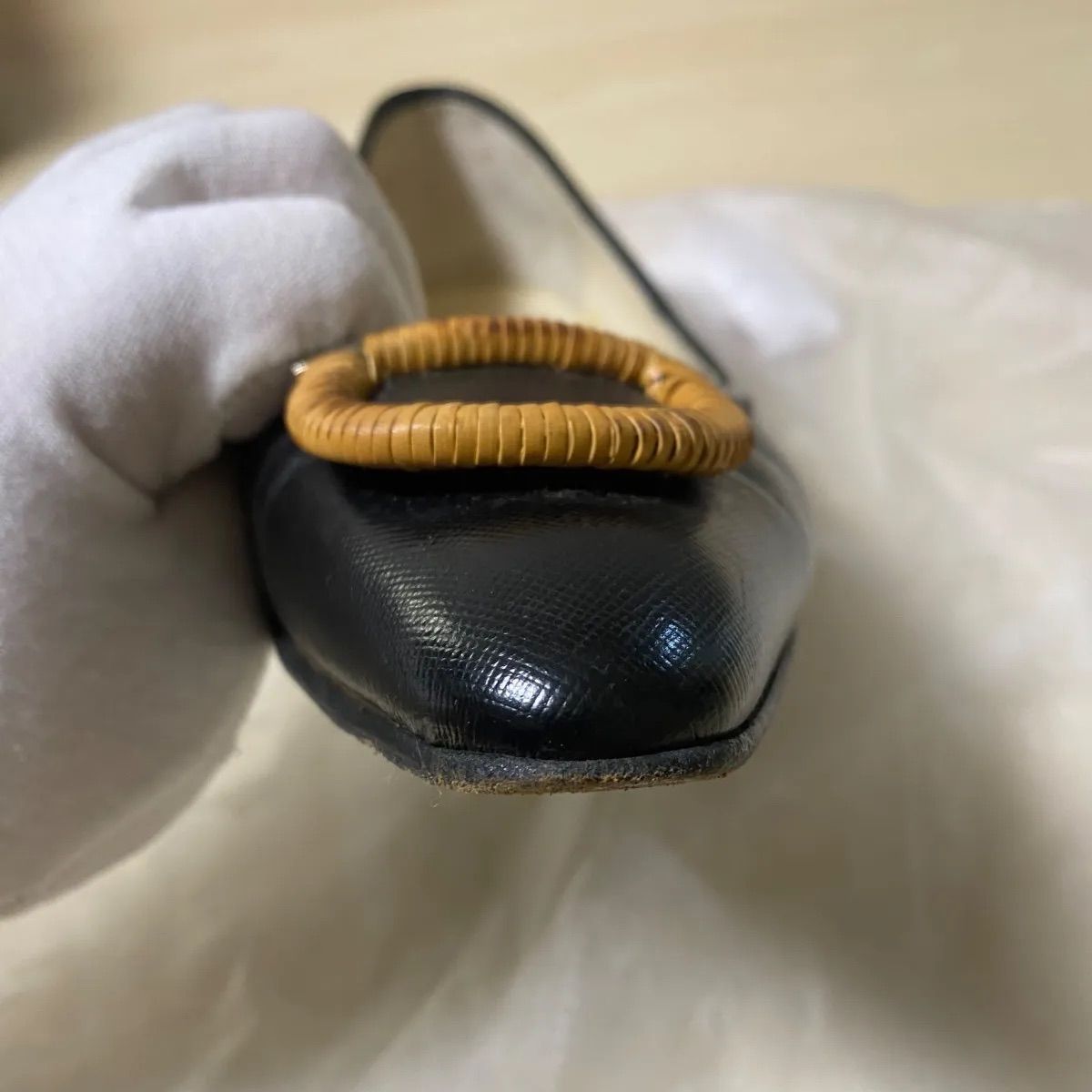 フェラガモ☆パンプス｜ 23.5cm ｜ガンチーニ ｜レザー ブラック 中古