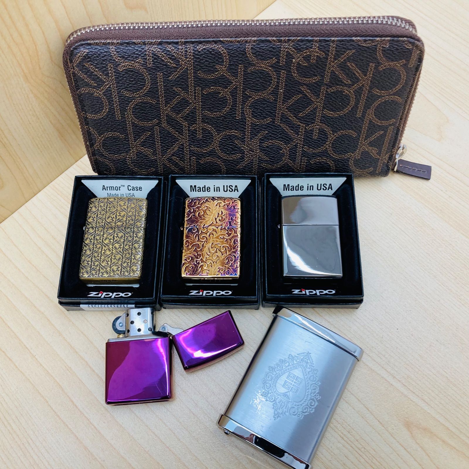 Zippo ジッポー ライター 4点 ジバンシー灰皿 カルバンクライン長財布