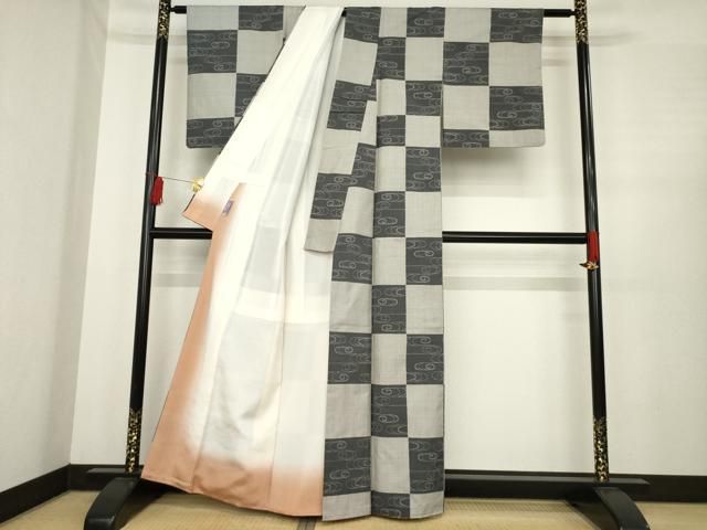 平和屋着物 上質な紬 流水文 正絹 ck