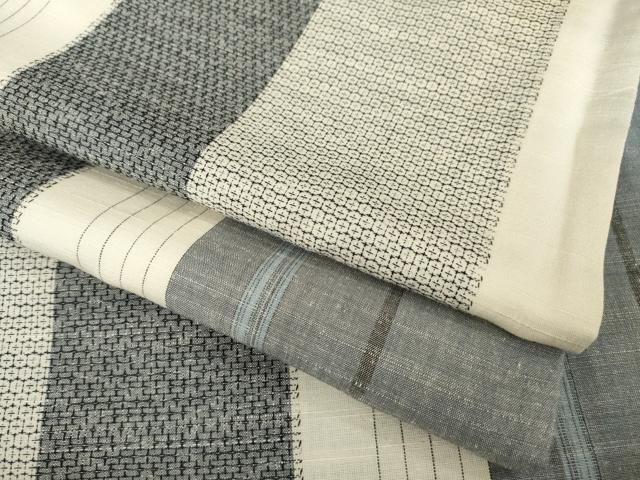 平和屋着物●上質な紬 亀甲柄 間道 正絹 ck