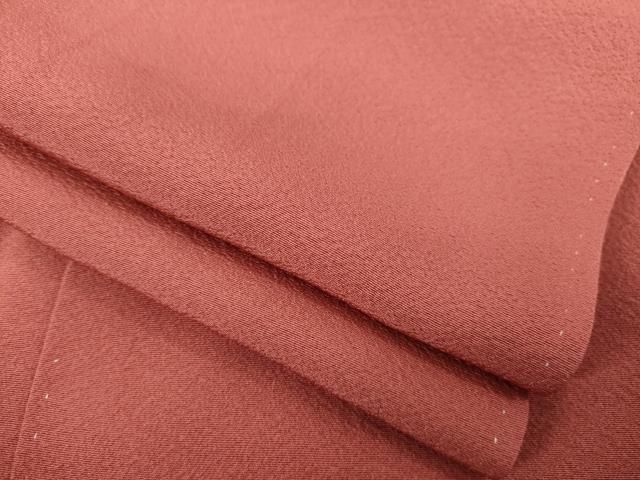 平和屋着物 上質な色無地 銀朱色 正絹 ck