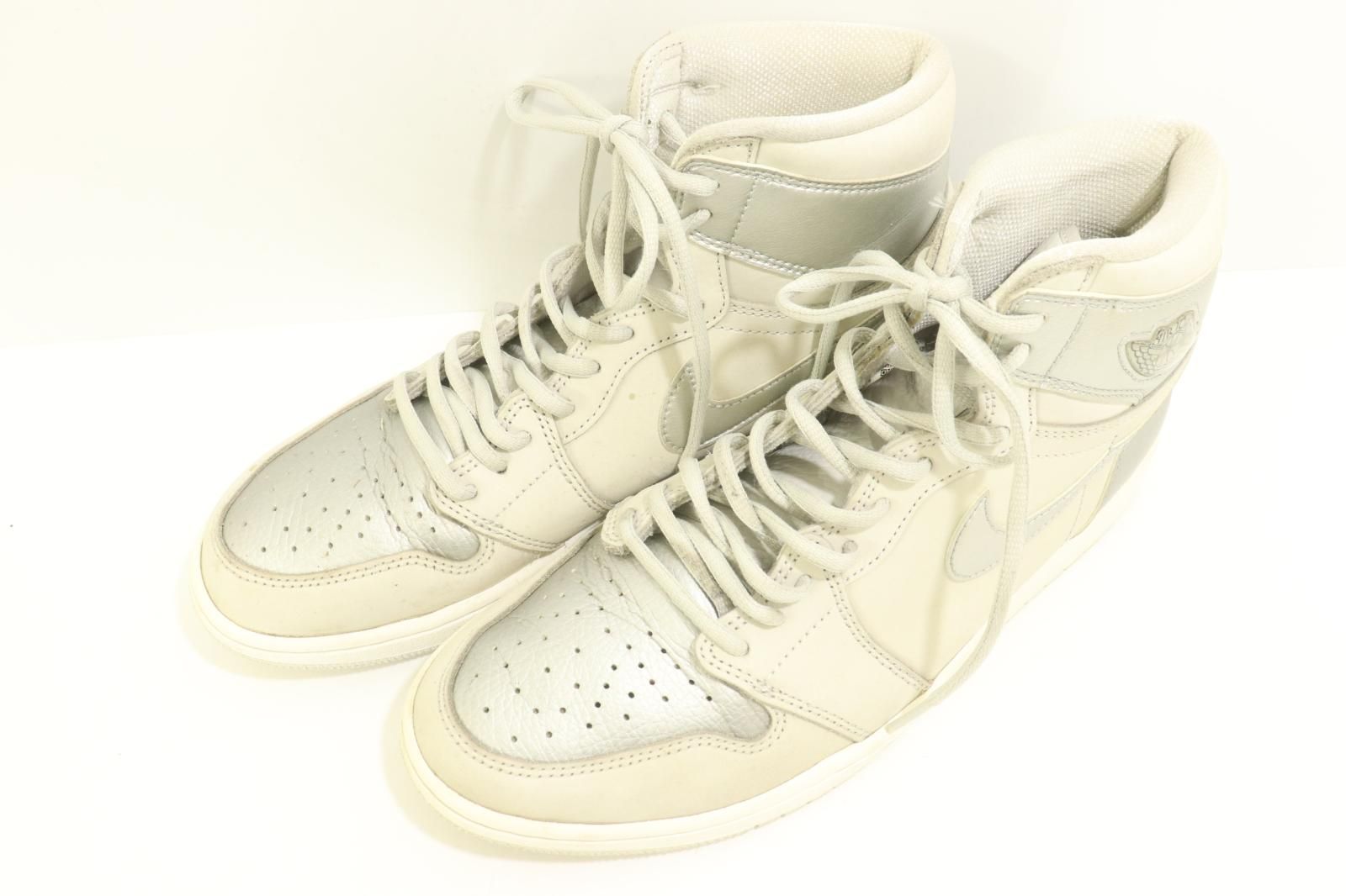 【中古】 NIKE メンズスニーカー 28.5cm AIR JORDAN 1 RETRO HIGH OG CO JP METALLIC SILVER NIKE 28.5cm グレー 灰