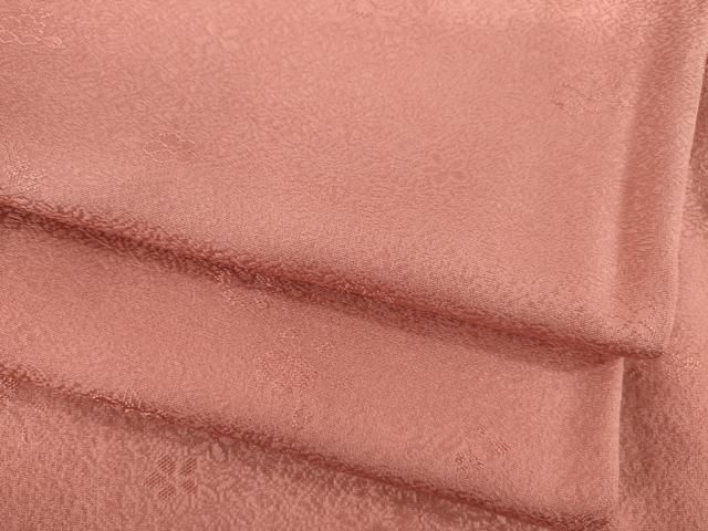 平和屋着物●上質な色無地 小花地紋 真赭色 やまと誂製 正絹 ck