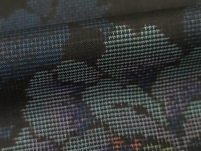  平和屋着物●本場大島紬 カタス7マルキ 草花文 正絹 ♥ ck 紬 着物