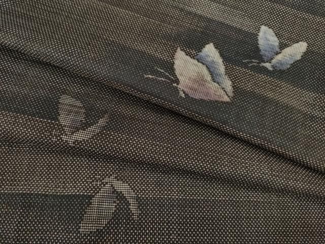 平和屋着物●都喜ヱ門　本場大島紬　カタス7マルキ　総絣　舞蝶文　藤絹織物謹製　正絹　逸品　AABE5935ck 平和屋着物○都喜ヱ門 本場大島紬 カタス7マルキ 総絣 舞蝶文 藤絹織物