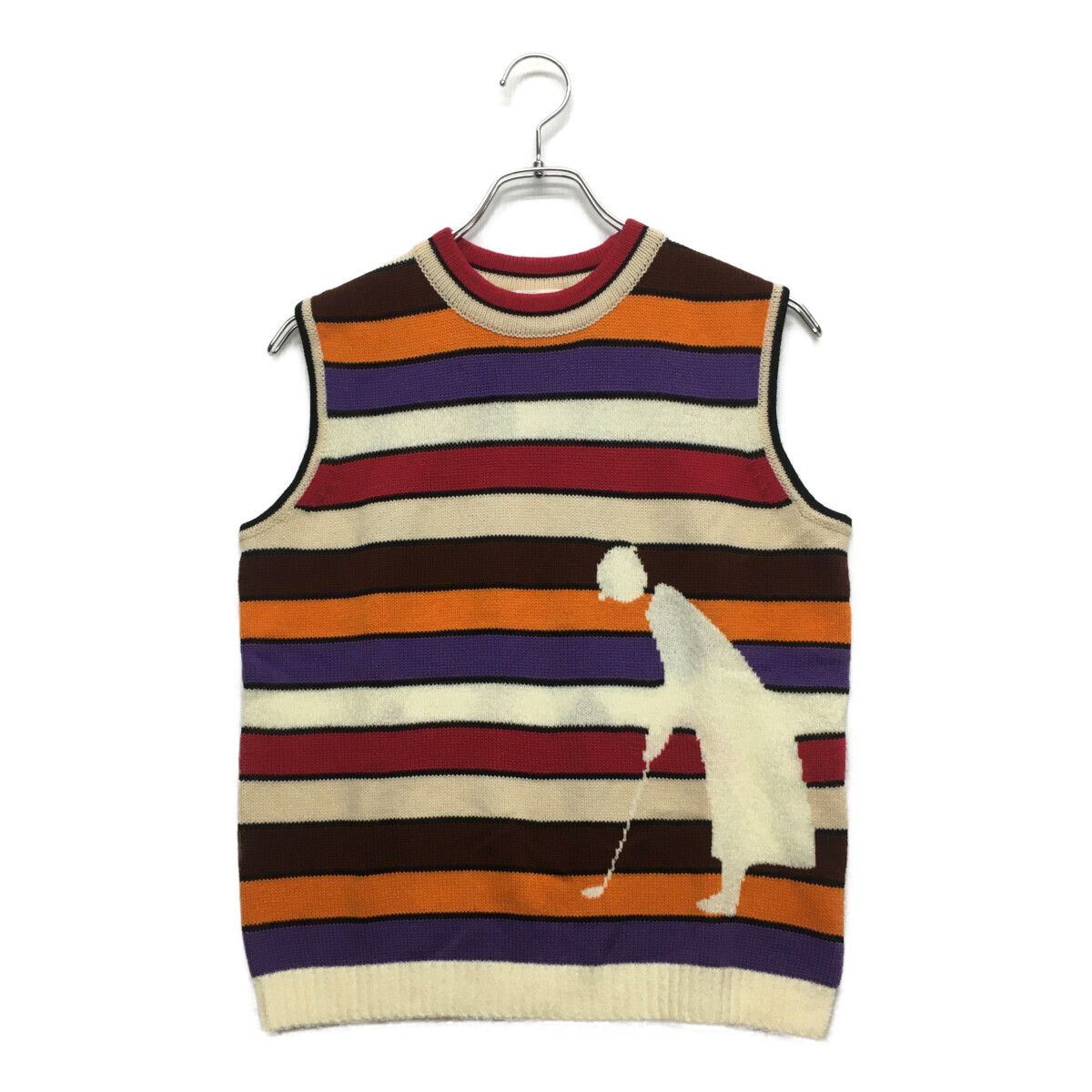 未使用品 レディース ピッコーネクラブ PICONE CLUB ベスト 1(M) 白×マルチカラー クルー