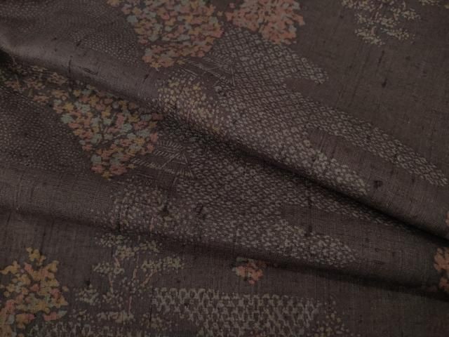 平和屋着物 上質な紬 風景文 正絹 ck