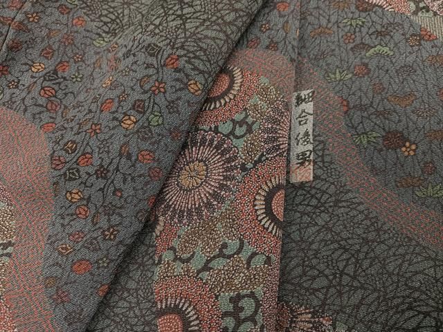 平和屋着物○重要無形文化財・伊勢手彫型本染・細合俊男 小紋 草花文