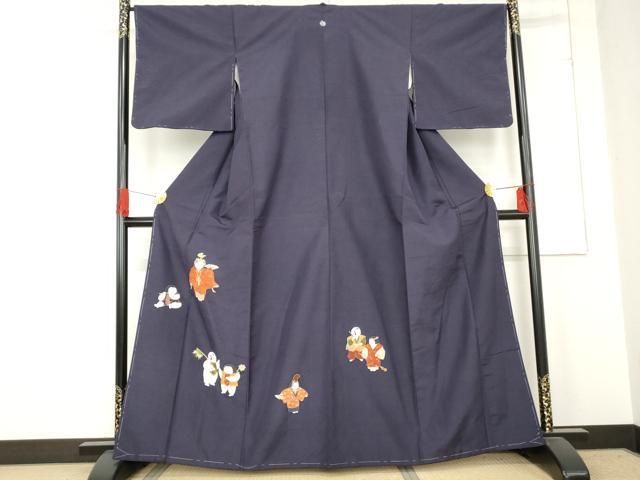 平和屋着物●豪華色留袖 紬地 唐子 金彩 正絹 ♥ cs