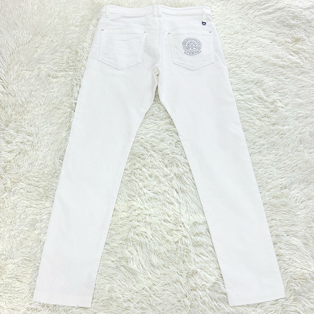 パーリーゲイツ パワフルコットンストレッチパンツ サイズ5 ホワイト系