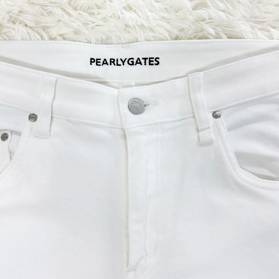 パーリーゲイツ パワフルコットンストレッチパンツ サイズ5 ホワイト系