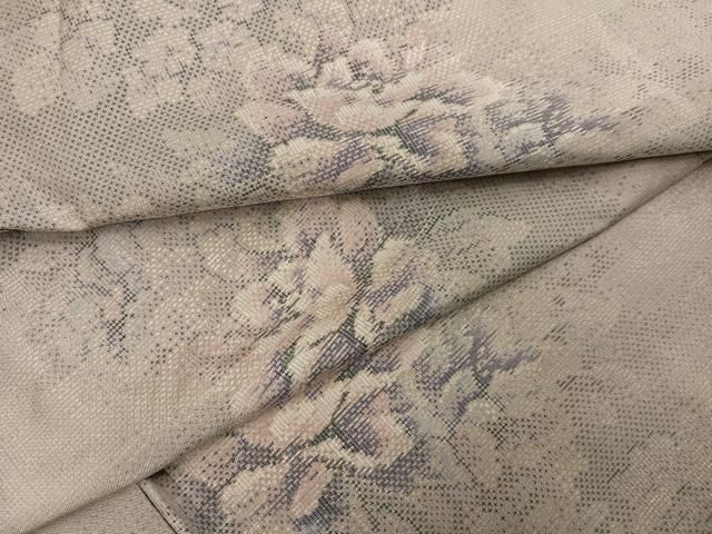 平和屋着物●本場大島紬 カタス7マルキ 草花文 正絹 ph