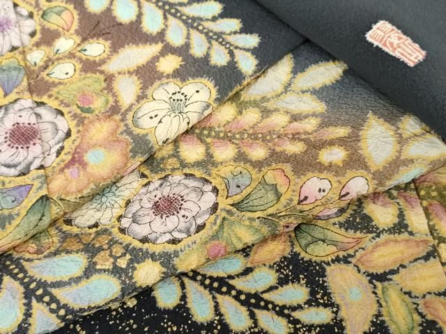 平和屋着物○越後十日町の一流染匠 桐屋・翠山工房 訪問着 絞り 辻が花