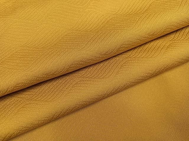 平和屋着物●上質な色無地 立波地紋 玉蜀黍色 正絹 ph