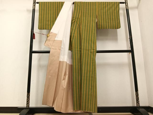  平和屋着物 上質な紬 間道 正絹 ph 紬 着物