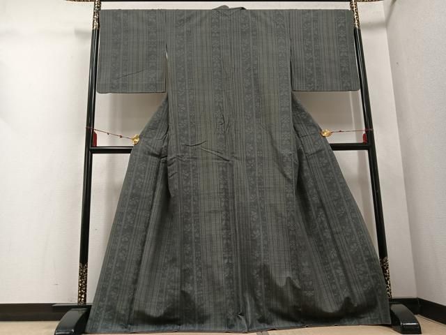 平和屋着物●結城紬 80亀甲 花間道 正絹 ph