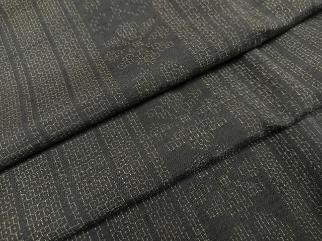 平和屋着物●結城紬 80亀甲 花間道 正絹 ph