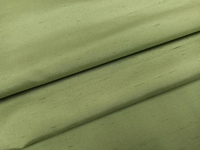 平和屋着物●白山紬 色無地 山葵色 正絹 ph