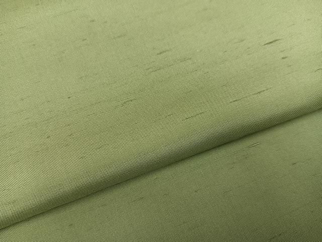  平和屋着物 白山紬 色無地 山葵色 正絹 ph 紬 着物