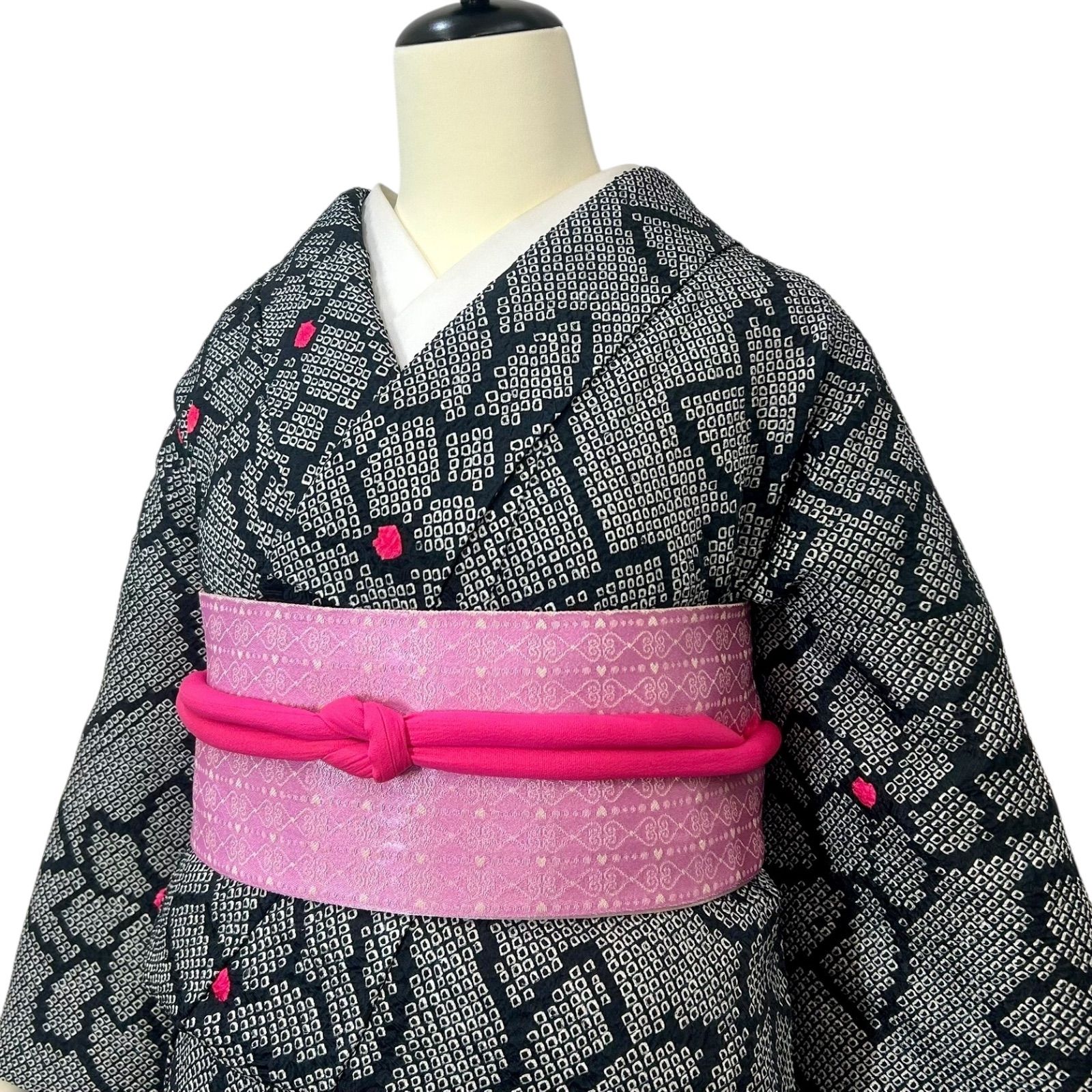 小紋 袖丈56 総絞り 小紋 総絞り - メルカリ