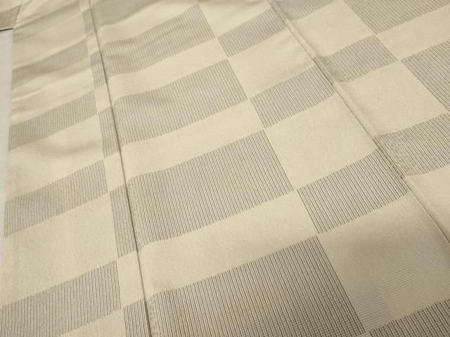  平和屋着物 本塩沢 変り市松文 正絹 cs 紬 着物