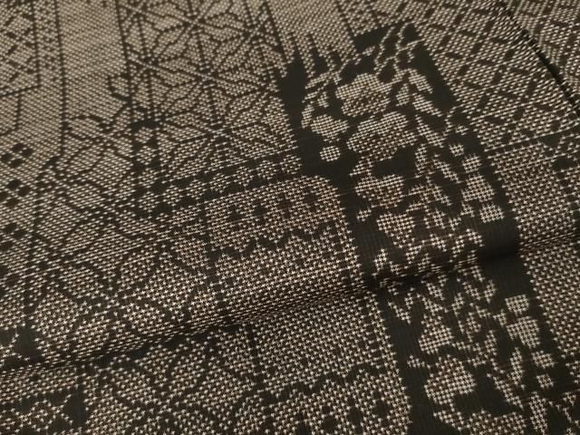  平和屋着物 本場大島紬 一元7マルキ 泥染め 吉祥草花文 正絹 cs 紬 着物