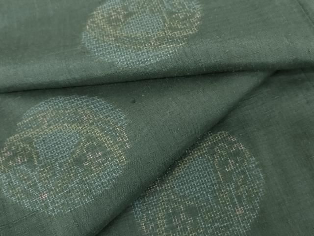 平和屋着物●結城紬 100亀甲 飛び亀甲 花丸文 正絹 ♥ cs