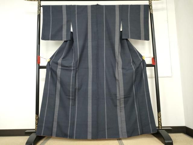 平和屋着物 結城紬 100亀甲 間道 正絹 cs