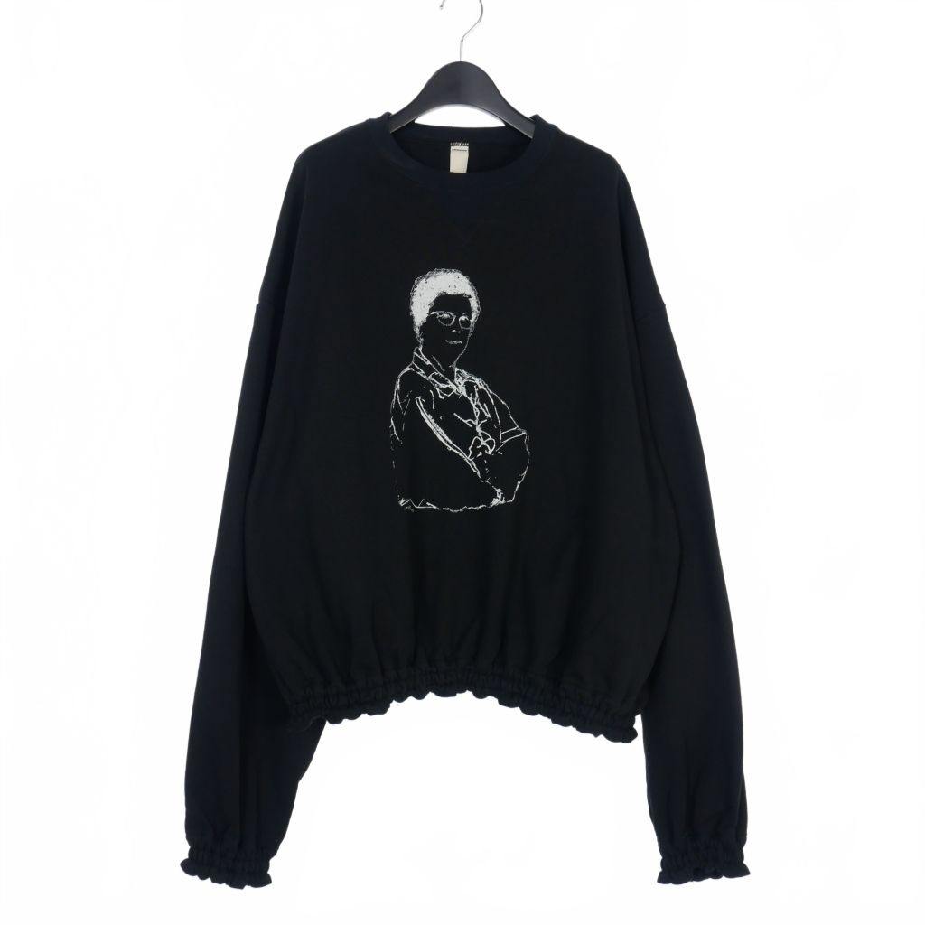 シンヤコズカ SHINYA KOZUKA 25AW Ordinary Home His Crew With Printing プリント スウェット トレーナー 長袖 S ブラック 黒 2502SK93