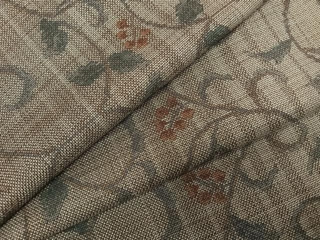 平和屋着物 本場大島紬 カタス9マルキ 花唐草文 正絹 fy