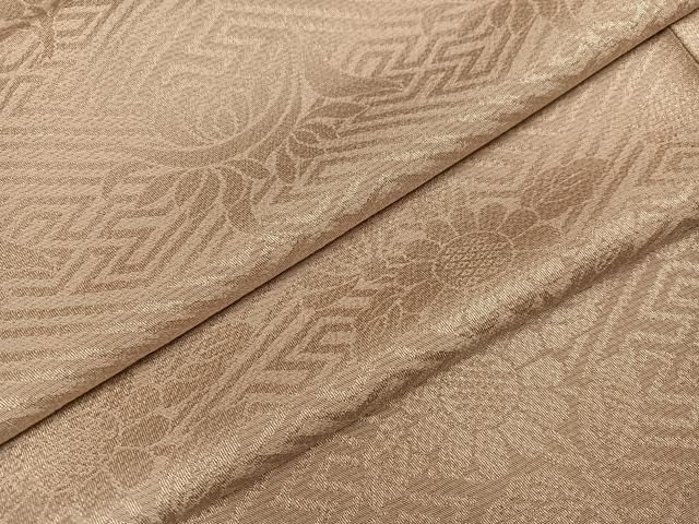 平和屋着物 上質な色無地 紗綾形花地紋 枯色 正絹 ph