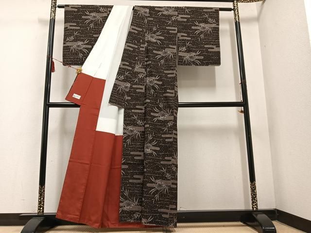  平和屋着物●本場大島紬 一元7マルキ エ霞草花文 やまと誂製 正絹 ♥ ph 紬 着物