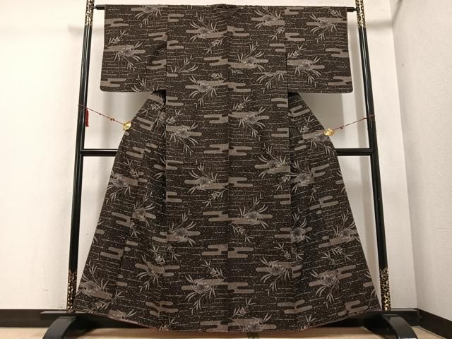 平和屋着物●本場大島紬 一元7マルキ エ霞草花文 やまと誂製 正絹 ♥ ph