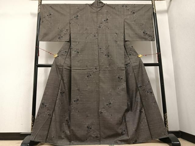 平和屋着物●本場大島紬 カタス7マルキ 蔦の葉文 正絹 ♥ ph