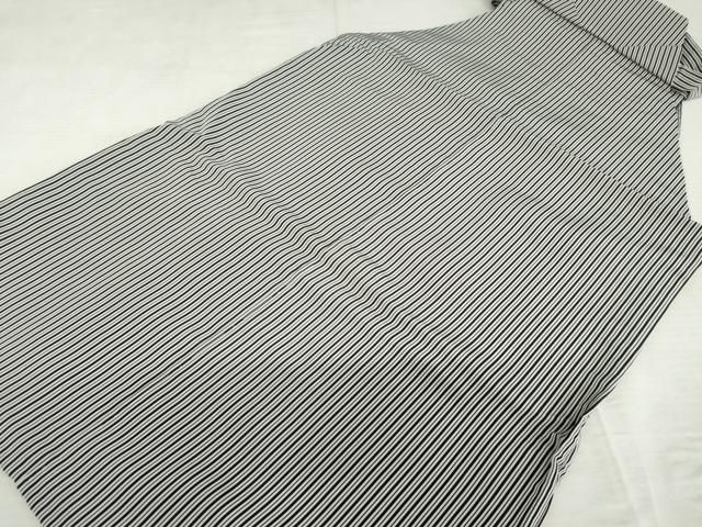 平和屋着物 毘龍 仙臺平 安部吉織物謹製 男性 行灯袴 縞 反端付き 正絹 cs