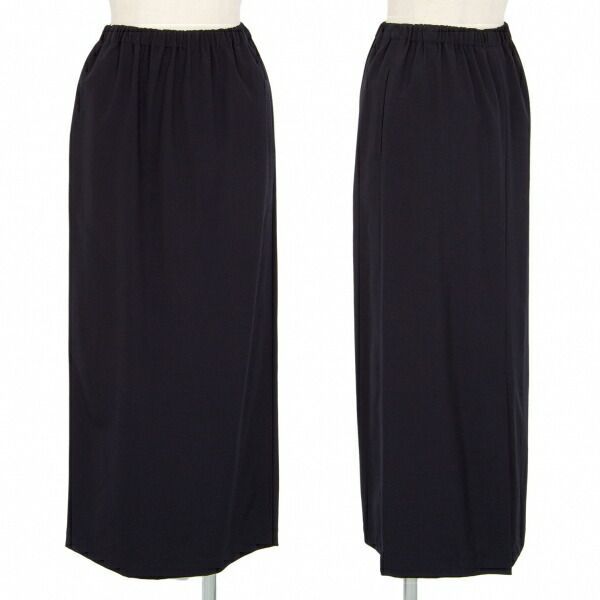 ローブドシャンブル コムデギャルソンrobe de chambre COMME des GARCONS ウールギャバ裾フリルラップスカート 紺フリー