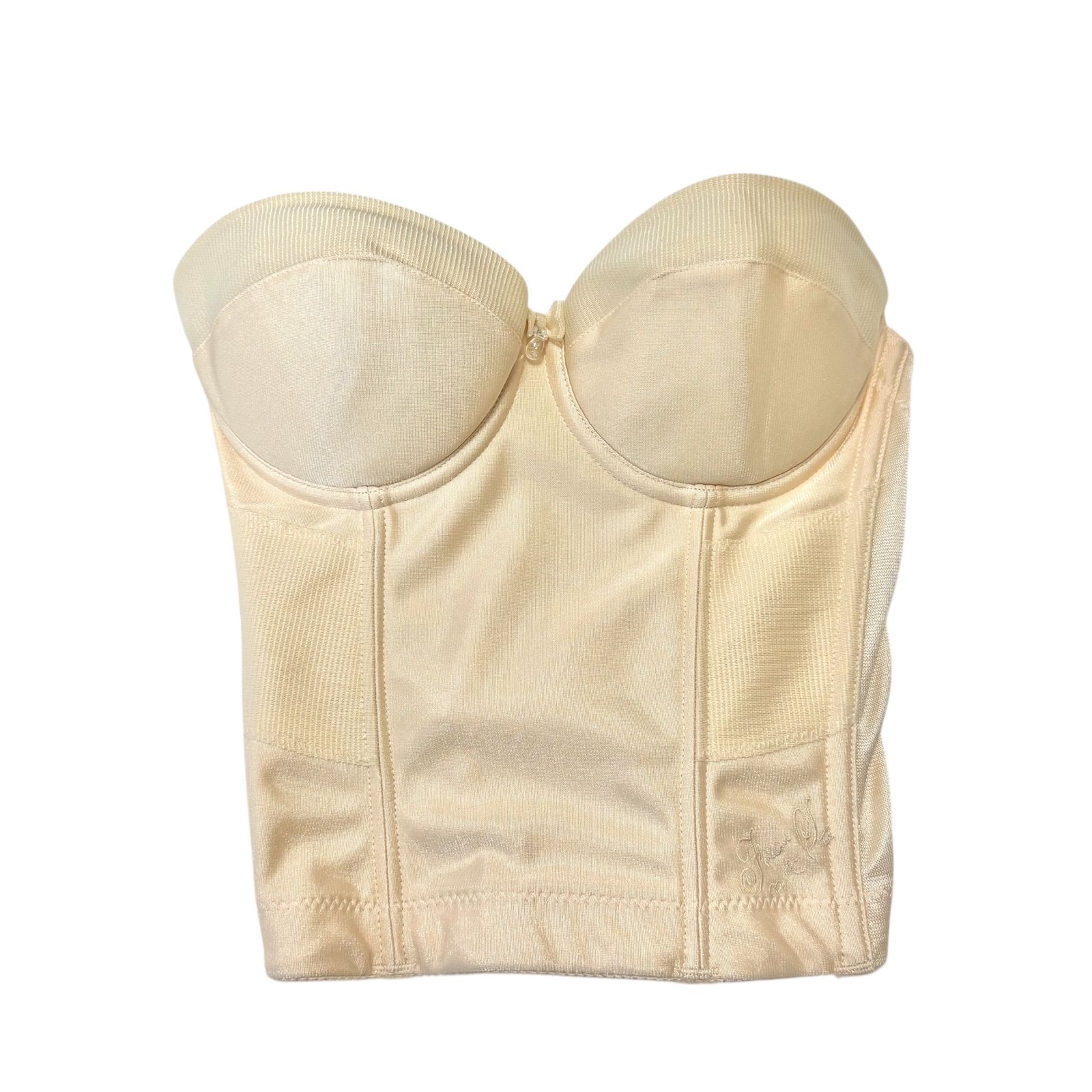 FOUR SIS - CO. Vカットビスチェ D 65フォーシス- カンパニー ブライダル インナー ドレス ウェディング 補正 下着 コルセット 背中 開 式 中 オープン バックレス JAPAN 上質 シルエット 結婚式 披露宴