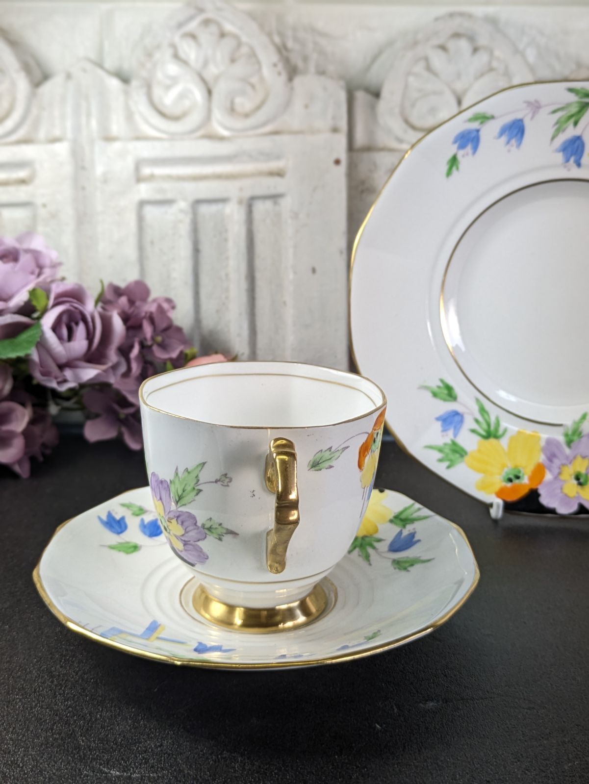 イギリス アンティーク タスカン Tuscan カップ＆ソーサー ケーキ皿