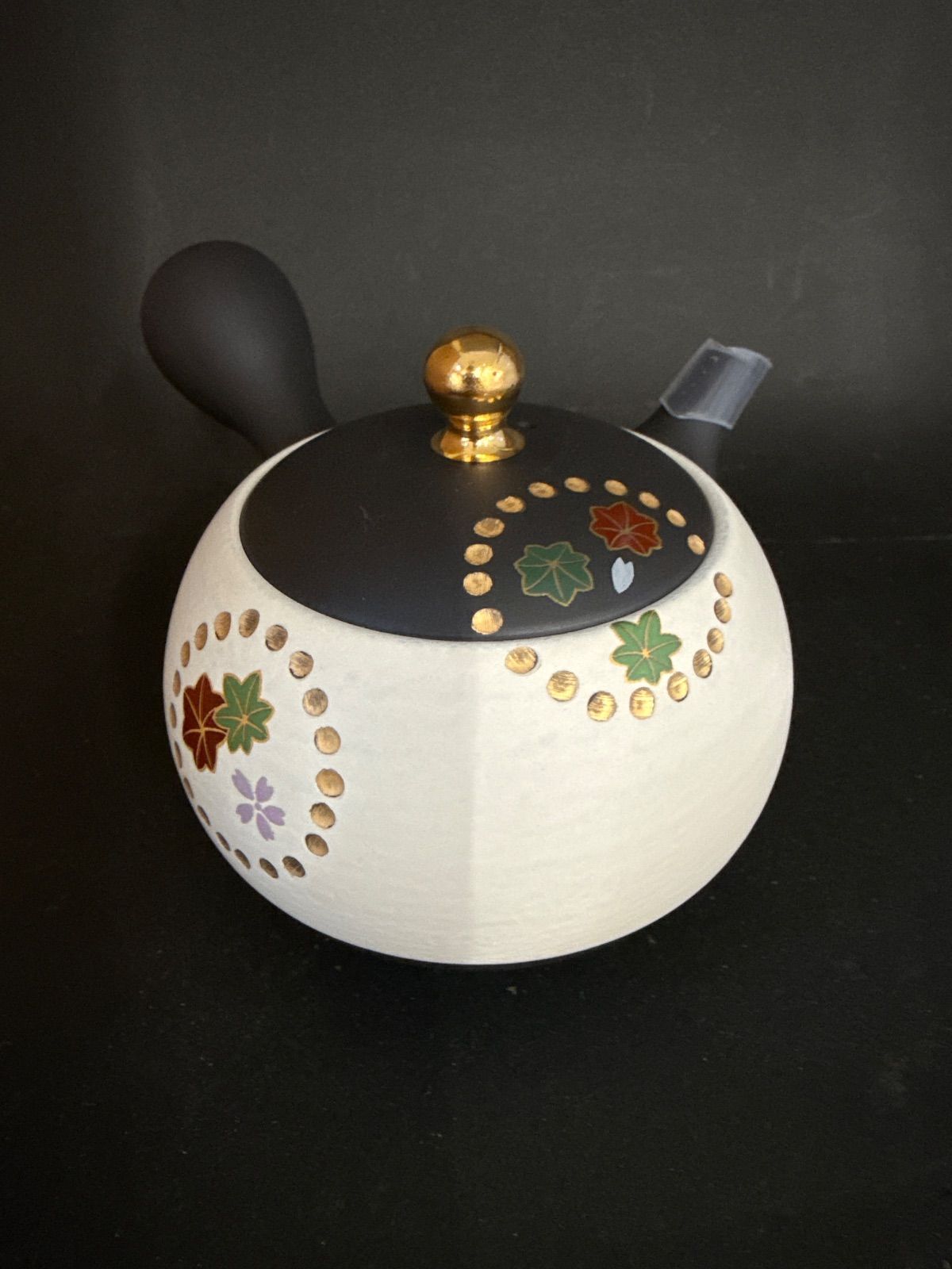 常滑焼 特選名工昭萠作 小丸白ノタ二つ窓絵 240 cc