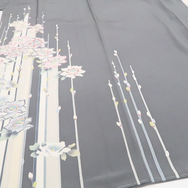 ❁tomihisa❁美品 手描き友禅 落款 着物 正絹 仕付け糸付 作家物