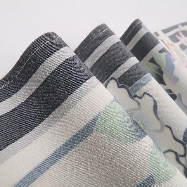 ❁tomihisa❁美品 手描き友禅 落款 着物 正絹 仕付け糸付 作家物