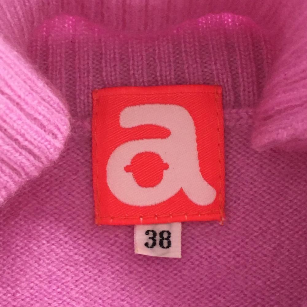 美品】アルチビオ タートルネックセーター ピンク×白 ハート カシミヤ