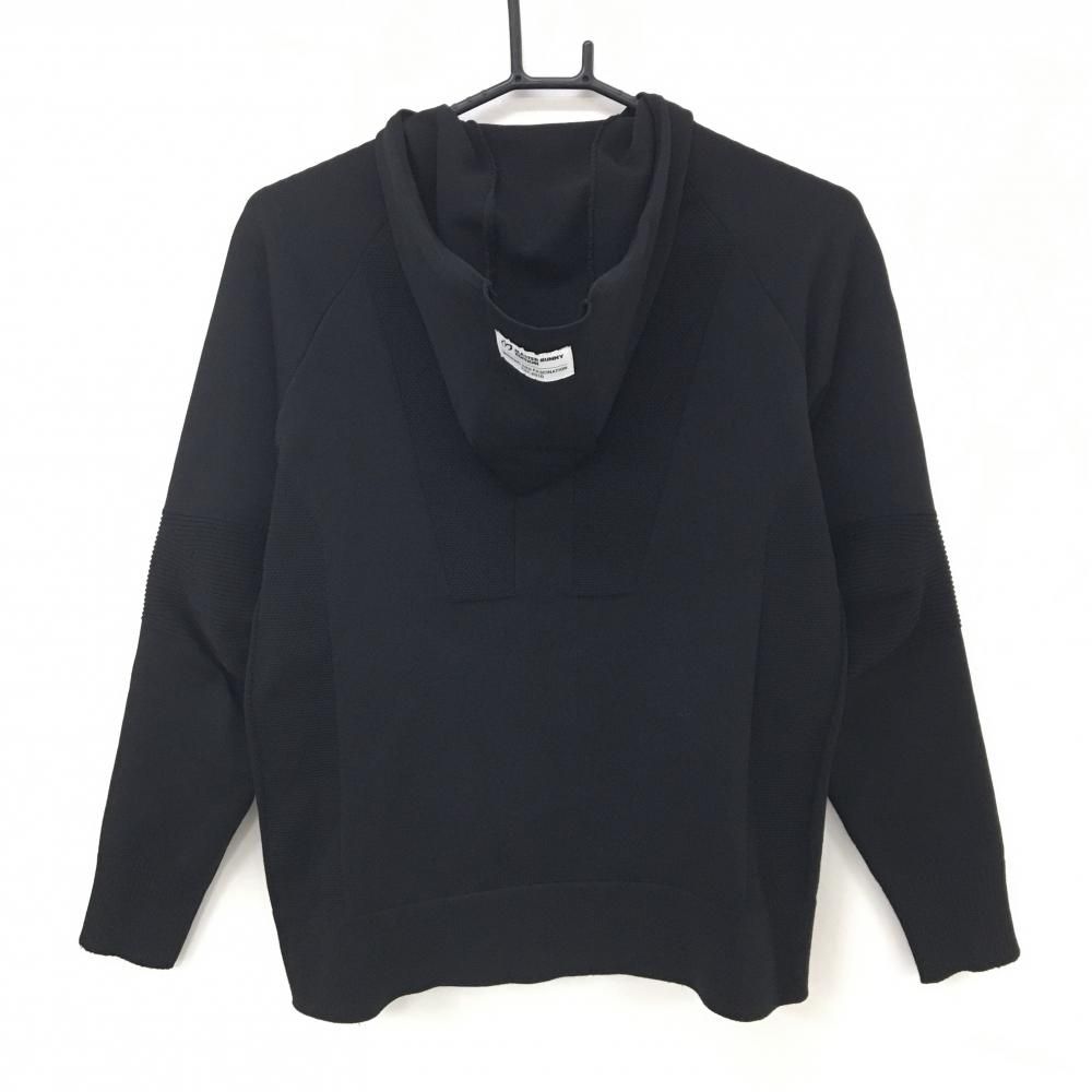 美品　マスターバニーエディション　パーカー　ブラック　ゴルフ　ニット生地 496 美品】マスターバニー ニットジップパーカー 黒 ジャケット 3ポケット