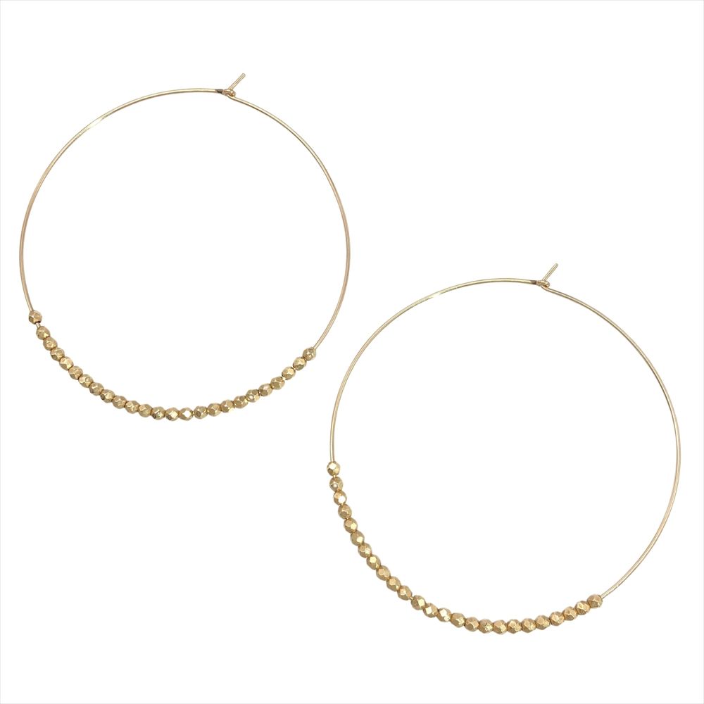 ココシュニック COCOSHNIK フープ ピアス K10YG 3.4g イエローゴールド